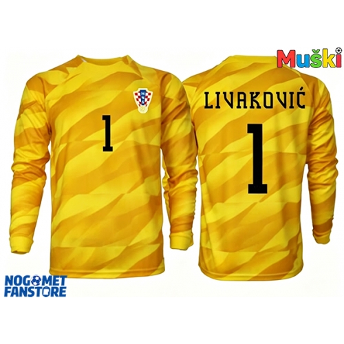 Hrvatska Dominik Livakovic #1 Golmanski Domaci Dres SP 2026 Dugi Rukav